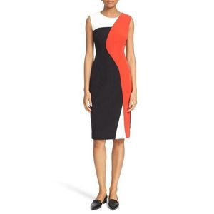 Milly Colorblock Helix Sleeveless Sheath Dress 8